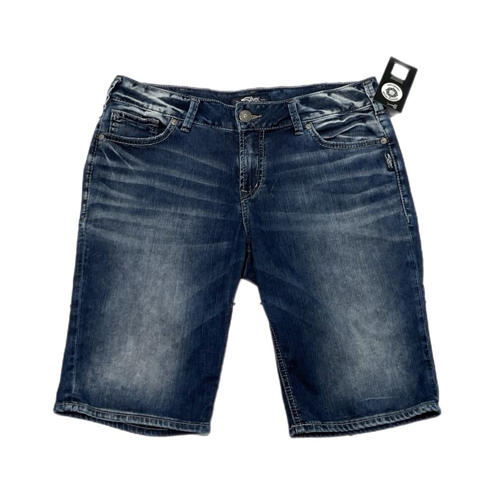 Women’s Silver Jean Shorts Blue Wash